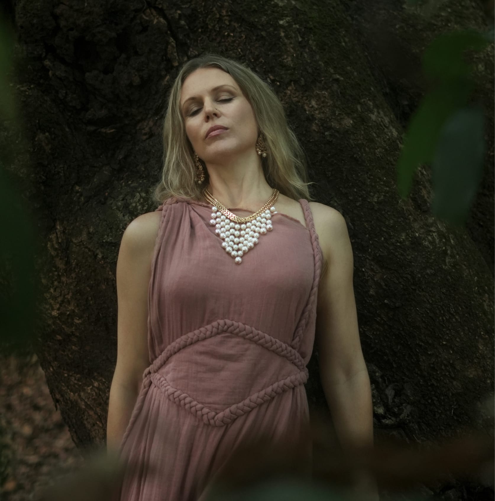 Woman in serene pose